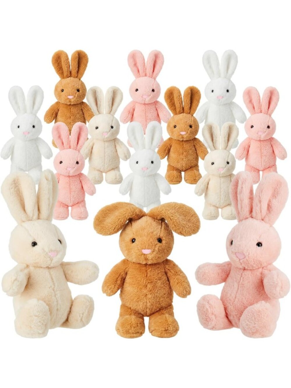 12 Pcs 12" Bunny Stuffed Rabbit Plush Toys, Cute Neutral Decor for Kids & Gifts